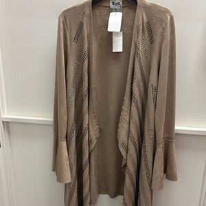 Vocal Tan Open Front Cardigan- NWT